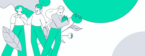 3.12 International Women's Day professional women flat character vector concept operation hand drawn illustration
