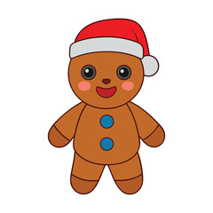 Adorable Christmas and new year gingerbread animal vector illustration.