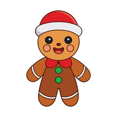 Adorable Christmas and new year gingerbread animal vector illustration.