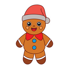 Adorable Christmas and new year gingerbread animal vector illustration.