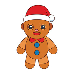 Adorable Christmas and new year gingerbread animal vector illustration.