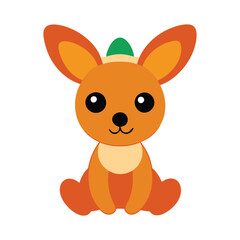 Cute baby kangaroo with Christmas dress vector illustration.