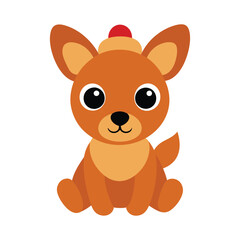 Cute baby kangaroo with Christmas dress vector illustration.