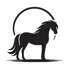 Horse logo silhouette vector illustration.