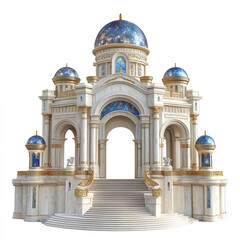 Obraz premium celestial palace with ornate architecture and cosmic elements