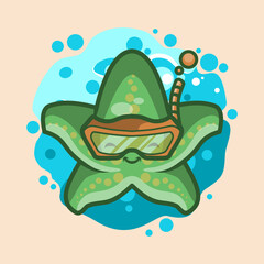 Fototapeta premium Cute Starfish Mascot Vector Illustration great for your brand business