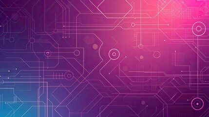 Abstract digital background with circuit patterns and vibrant colors.
