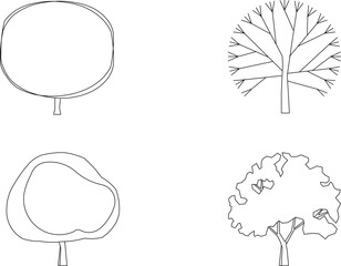 vector illustration design sketch image silhouette of tree plant for completeness of image 