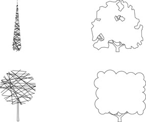 vector illustration design sketch image silhouette of tree plant for completeness of image