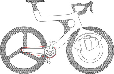 vector illustration design sketch image silhouette of bicycle for exercise 