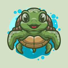 Cute Turtle Mascot Vector Illustration Great for your brand business