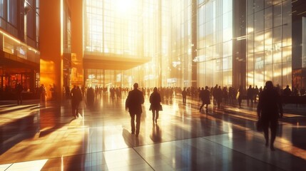 日差しと人混みのシルエット