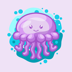Cute Jellyfish Mascot Vector Illustration Great for your brand business