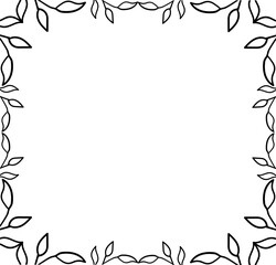 Obraz premium Frame leaf doodle. Hand drawn collection set.