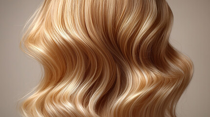Fototapeta premium Close-up of wavy blonde hair for product dvertisement shampoo cosmetics