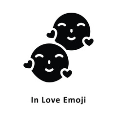 In Love emoji Vector Gylph Icon. Eps 10 File