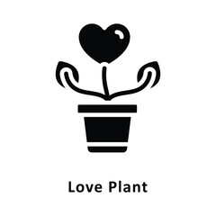Love Plants Vector Gylph Icon. Eps 10 File