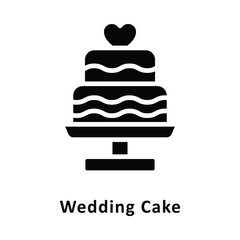 Wedding Cake Vector Gylph Icon. Eps 10 File