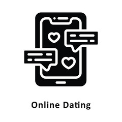 Online dating Vector Gylph Icon. Eps 10 File