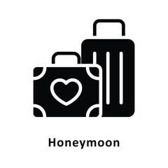 Honeymoon Vector Gylph Icon. Eps 10 File