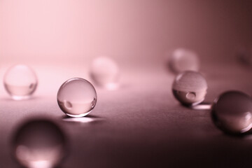 Beautiful, transparent balls close-up. Abstraction.