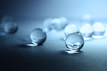 Beautiful, transparent balls close-up. Abstraction.
