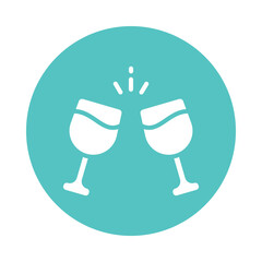 Fototapeta premium Wine Glass Vector Gylph Icon. Eps 10 file 