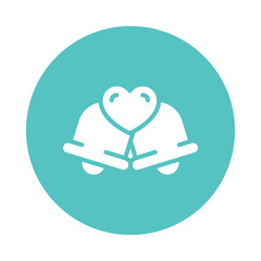 Wedding Bell Vector Gylph Icon. Eps 10 file 