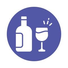Wine Bottle Vector Gylph Icon. Eps 10 file 