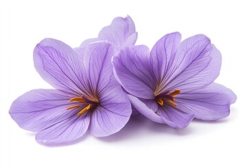 Obraz premium Delicate Purple Flowers with Intricate Petals and Vibrant Stamen