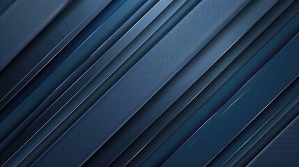 Obraz premium A modern abstract design featuring layered diagonal lines in dark blue tones.