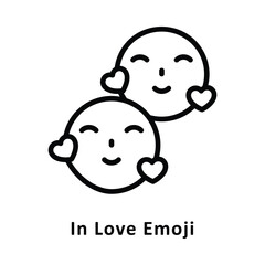 In Love Emoji vector Outline Icon. Eps 10 File