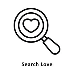 Search Love vector Outline Icon. Eps 10 File