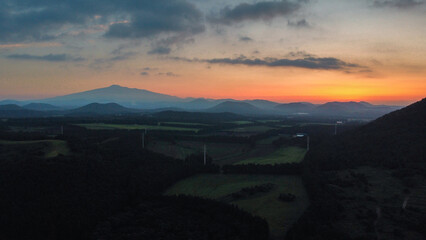 sunset over the river