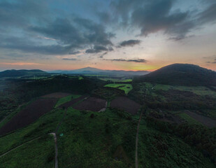 sunset over the hills