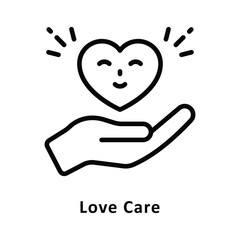 Love care vector Outline Icon. Eps 10 File