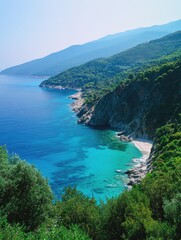 Fototapeta premium Ocean view from hilltop