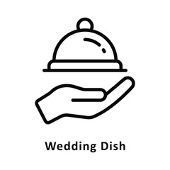 Wedding dish vector Outline Icon. Eps 10 File