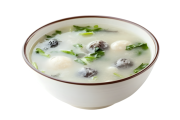 Cantonese style soup isolated on transparent background, cut out, PNG