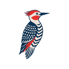 Simple and Minimalist Colorful Logo of Woodkeeper on White Background