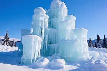 40 creating elaborate structures using ice blocks and snow