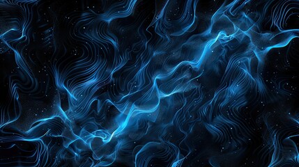 Abstract blue wave patterns on a dark background, evoking a sense of movement and energy.