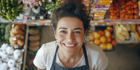 Woman at fruit stand