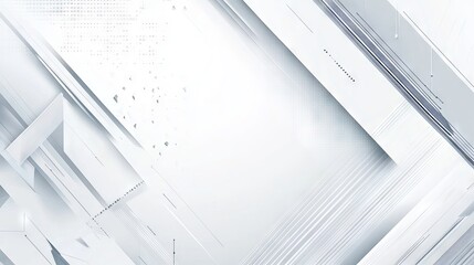 Fototapeta premium Abstract geometric technology banner design with white and grey vector background for modern digital projects and websites