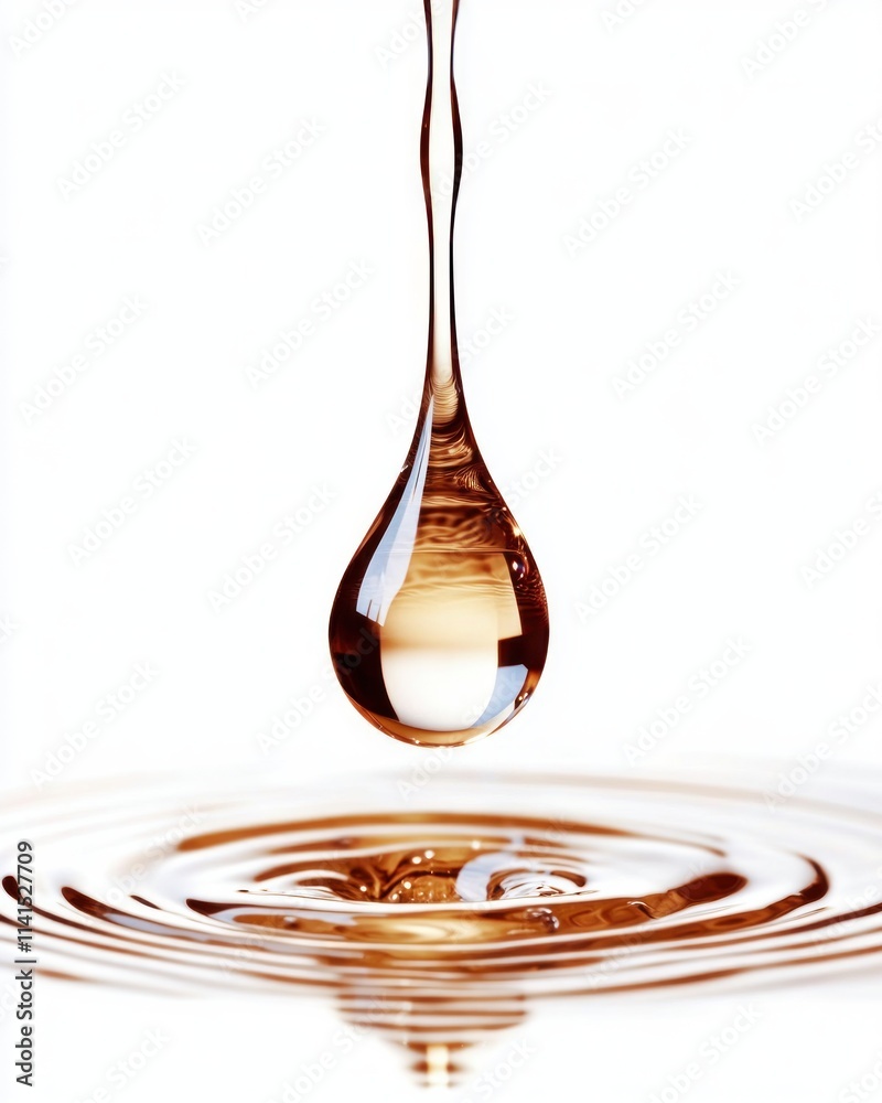 Aufkleber captivating honey drop falling into clear liquid studio background macro photography focus