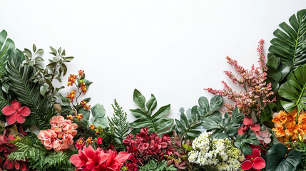Bush tree flower on white background