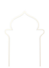 islamic ramadan arch frame vector illustration. backgound eid luxury golden arabic ornament