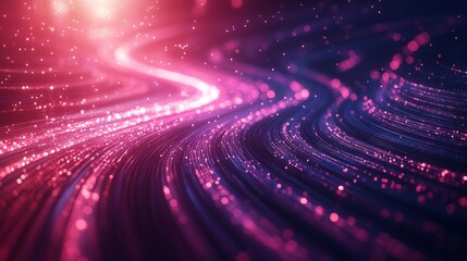 Flowing light trails weaving radiant glowing abstract paths. Generative AI