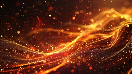 Obraz premium Abstract swirling patterns of light and color resembling flames and sparkles.