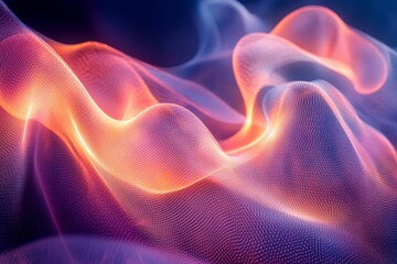 Flowing ribbons of light weaving into dynamic abstract forms. Generative AI